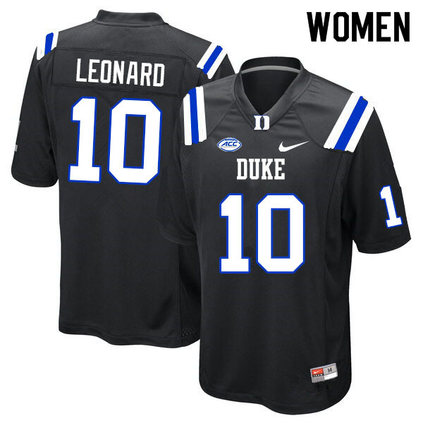 Women #10 Riley Leonard Duke Blue Devils College Football Jerseys Sale-Black